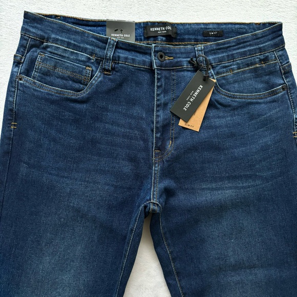 KENNETH COLE JEANS Men's Slim Fit Stretch Blue Jeans--36x32 - Picture 5 of 16
